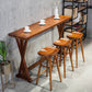 Modern Rectangle Bar Dining Table Wood Trestle Bar Height Cocktail Table 42-Inch Top 78.7"L x 17.7"W x 41.3"H Without Chairs Clearhalo 'Bar Furniture' 'Bar Tables' 'bar_tables' 'furn' 'furn_bar_tables' 'Furniture' 'furniture_bar_tables' 'Kitchen & Dining Furniture' 4345521