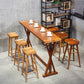 Modern Rectangle Bar Dining Table Wood Trestle Bar Height Cocktail Table 42-Inch Top 86.6"L x 17.7"W x 41.3"H Without Chairs Clearhalo 'Bar Furniture' 'Bar Tables' 'bar_tables' 'furn' 'furn_bar_tables' 'Furniture' 'furniture_bar_tables' 'Kitchen & Dining Furniture' 4345522
