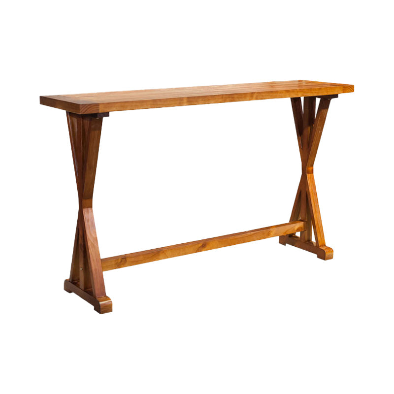 Modern Rectangle Bar Dining Table Wood Trestle Bar Height Cocktail Table 42-Inch Top Without Chairs Clearhalo 'Bar Furniture' 'Bar Tables' 'bar_tables' 'furn' 'furn_bar_tables' 'Furniture' 'furniture_bar_tables' 'Kitchen & Dining Furniture' 4345525