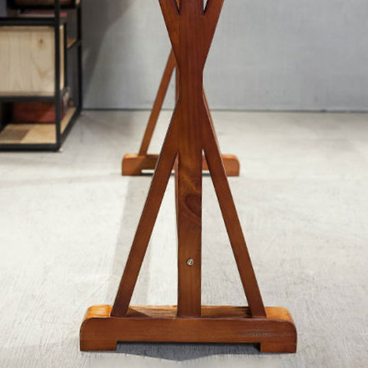 Modern Rectangle Bar Dining Table Wood Trestle Bar Height Cocktail Table 42-Inch Top Clearhalo 'Bar Furniture' 'Bar Tables' 'bar_tables' 'furn' 'furn_bar_tables' 'Furniture' 'furniture_bar_tables' 'Kitchen & Dining Furniture' 4345526