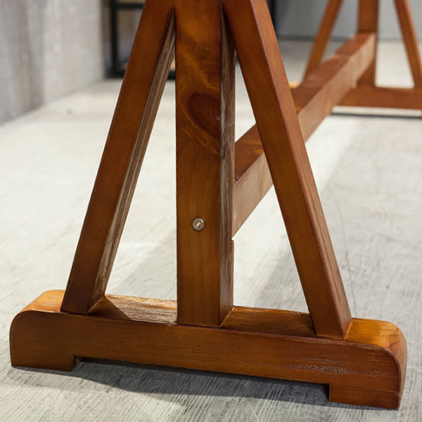 Modern Rectangle Bar Dining Table Wood Trestle Bar Height Cocktail Table 42-Inch Top Clearhalo 'Bar Furniture' 'Bar Tables' 'bar_tables' 'furn' 'furn_bar_tables' 'Furniture' 'furniture_bar_tables' 'Kitchen & Dining Furniture' 4345527