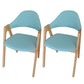 Modern Dining Arm Chairs Upholstered Armchair with Wood Legs (Set of 2) Sky Blue Clearhalo ' kitchen&dining_furn' 'Dining Chairs' 'Dining Tables & Seating' 'dining_chair' 'furn' 'furn_dining_chair' 'Furniture' 'furniture_dining_chair' 'Kitchen & Dining Furniture' 'kitchen' 4345541