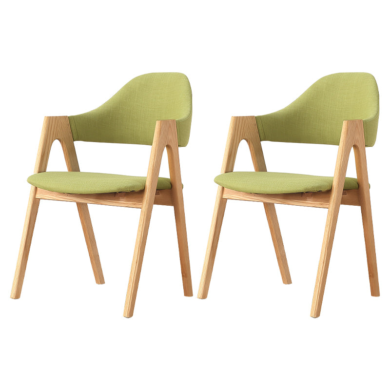 Modern Dining Arm Chairs Upholstered Armchair with Wood Legs (Set of 2) Light Green Clearhalo ' kitchen&dining_furn' 'Dining Chairs' 'Dining Tables & Seating' 'dining_chair' 'furn' 'furn_dining_chair' 'Furniture' 'furniture_dining_chair' 'Kitchen & Dining Furniture' 'kitchen' 4345543