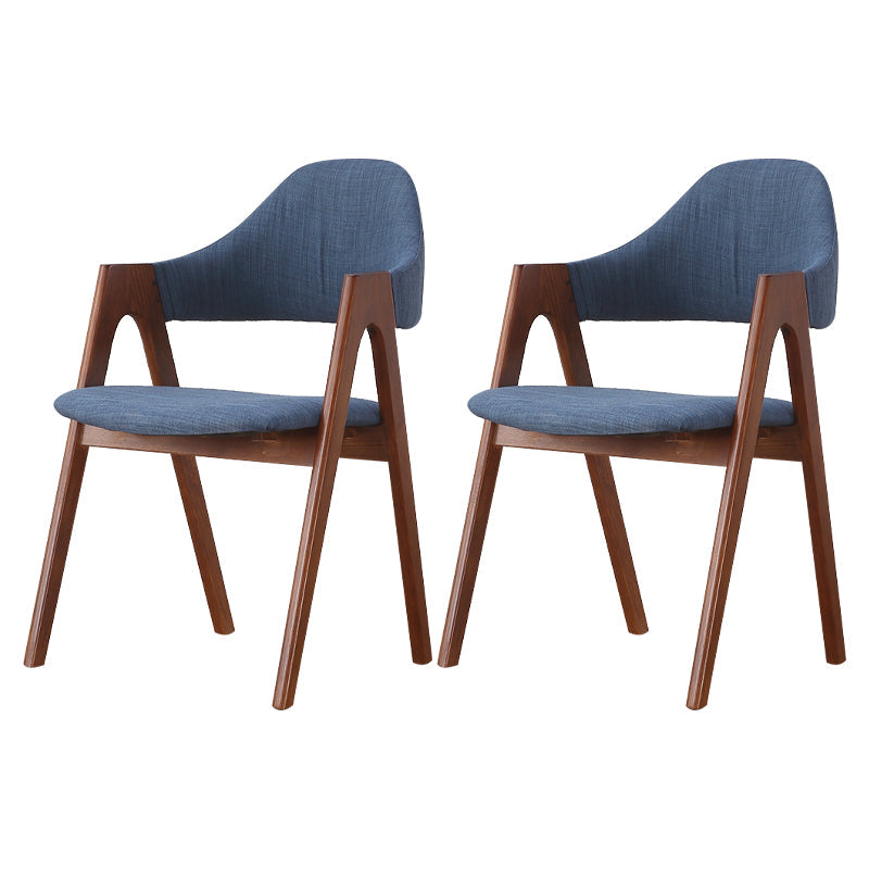Modern Dining Arm Chairs Upholstered Armchair with Wood Legs (Set of 2) Ocean Blue Clearhalo ' kitchen&dining_furn' 'Dining Chairs' 'Dining Tables & Seating' 'dining_chair' 'furn' 'furn_dining_chair' 'Furniture' 'furniture_dining_chair' 'Kitchen & Dining Furniture' 'kitchen' 4345548