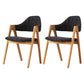 Modern Dining Arm Chairs Upholstered Armchair with Wood Legs (Set of 2) Black-Gray Clearhalo ' kitchen&dining_furn' 'Dining Chairs' 'Dining Tables & Seating' 'dining_chair' 'furn' 'furn_dining_chair' 'Furniture' 'furniture_dining_chair' 'Kitchen & Dining Furniture' 'kitchen' 4345552
