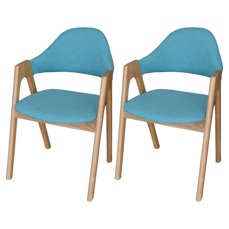 Modern Dining Arm Chairs Upholstered Armchair with Wood Legs (Set of 2) Airy Blue Clearhalo ' kitchen&dining_furn' 'Dining Chairs' 'Dining Tables & Seating' 'dining_chair' 'furn' 'furn_dining_chair' 'Furniture' 'furniture_dining_chair' 'Kitchen & Dining Furniture' 'kitchen' 4345560