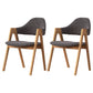 Modern Dining Arm Chairs Upholstered Armchair with Wood Legs (Set of 2) White-Black Clearhalo ' kitchen&dining_furn' 'Dining Chairs' 'Dining Tables & Seating' 'dining_chair' 'furn' 'furn_dining_chair' 'Furniture' 'furniture_dining_chair' 'Kitchen & Dining Furniture' 'kitchen' 4345561