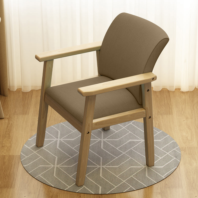 Modern Solid Dining Chair Dining Side Arm Chairs with Wooden Legs for Kitchen Clearhalo ' kitchen&dining_furn' 'Dining Chairs' 'Dining Tables & Seating' 'dining_chair' 'furn' 'furn_dining_chair' 'Furniture' 'furniture_dining_chair' 'Kitchen & Dining Furniture' 'kitchen' 4345564