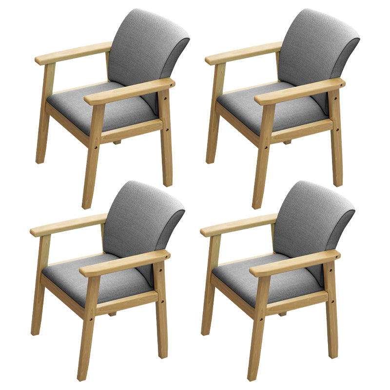 Modern Solid Dining Chair Dining Side Arm Chairs with Wooden Legs for Kitchen Grey 4 Piece Set Clearhalo ' kitchen&dining_furn' 'Dining Chairs' 'Dining Tables & Seating' 'dining_chair' 'furn' 'furn_dining_chair' 'Furniture' 'furniture_dining_chair' 'Kitchen & Dining Furniture' 'kitchen' 4345568
