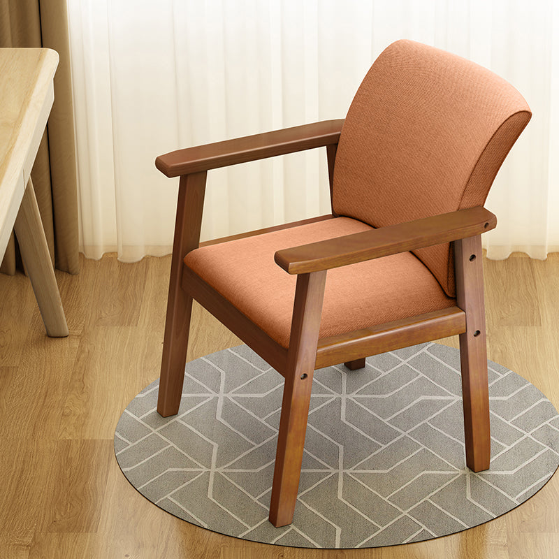 Modern Solid Dining Chair Dining Side Arm Chairs with Wooden Legs for Kitchen Orange Red 1 Piece Clearhalo ' kitchen&dining_furn' 'Dining Chairs' 'Dining Tables & Seating' 'dining_chair' 'furn' 'furn_dining_chair' 'Furniture' 'furniture_dining_chair' 'Kitchen & Dining Furniture' 'kitchen' 4345605