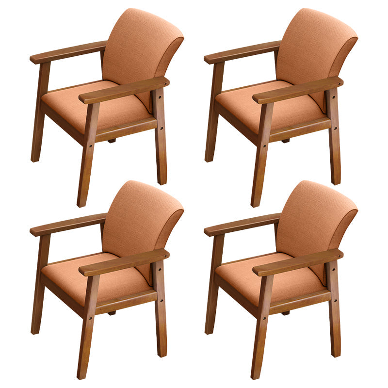 Modern Solid Dining Chair Dining Side Arm Chairs with Wooden Legs for Kitchen Orange Red 4 Piece Set Clearhalo ' kitchen&dining_furn' 'Dining Chairs' 'Dining Tables & Seating' 'dining_chair' 'furn' 'furn_dining_chair' 'Furniture' 'furniture_dining_chair' 'Kitchen & Dining Furniture' 'kitchen' 4345607