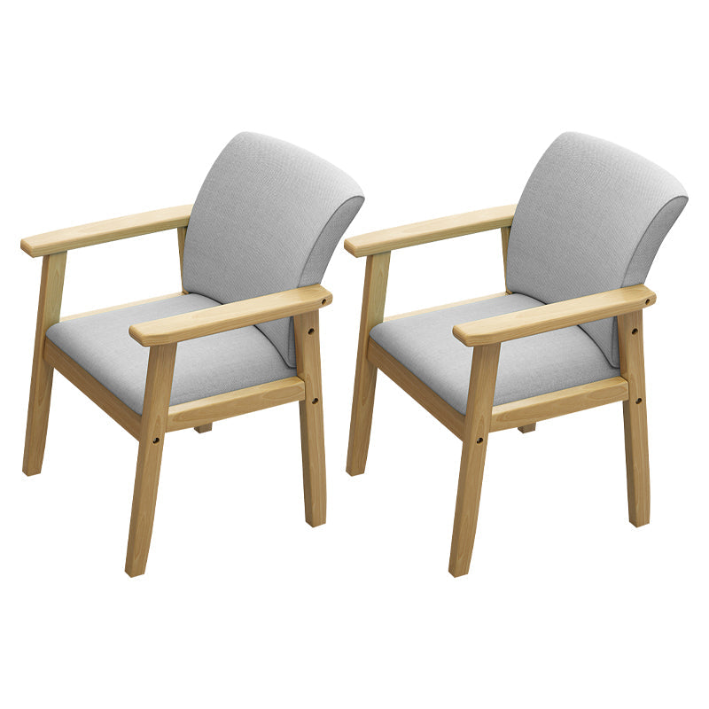 Modern Solid Dining Chair Dining Side Arm Chairs with Wooden Legs for Kitchen Gray-White 2 Piece Set Clearhalo ' kitchen&dining_furn' 'Dining Chairs' 'Dining Tables & Seating' 'dining_chair' 'furn' 'furn_dining_chair' 'Furniture' 'furniture_dining_chair' 'Kitchen & Dining Furniture' 'kitchen' 4345609