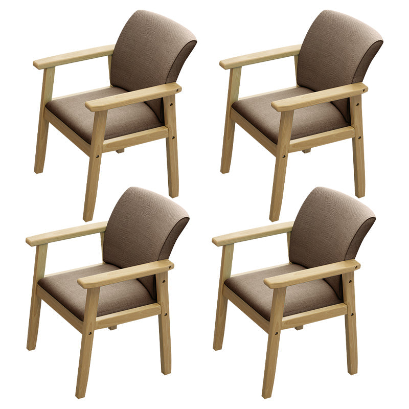 Modern Solid Dining Chair Dining Side Arm Chairs with Wooden Legs for Kitchen Light Khaki 4 Piece Set Clearhalo ' kitchen&dining_furn' 'Dining Chairs' 'Dining Tables & Seating' 'dining_chair' 'furn' 'furn_dining_chair' 'Furniture' 'furniture_dining_chair' 'Kitchen & Dining Furniture' 'kitchen' 4345616