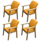 Modern Solid Dining Chair Dining Side Arm Chairs with Wooden Legs for Kitchen Orange 4 Piece Set Clearhalo ' kitchen&dining_furn' 'Dining Chairs' 'Dining Tables & Seating' 'dining_chair' 'furn' 'furn_dining_chair' 'Furniture' 'furniture_dining_chair' 'Kitchen & Dining Furniture' 'kitchen' 4345622