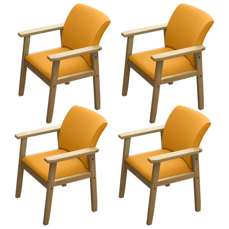 Modern Solid Dining Chair Dining Side Arm Chairs with Wooden Legs for Kitchen Orange 4 Piece Set Clearhalo ' kitchen&dining_furn' 'Dining Chairs' 'Dining Tables & Seating' 'dining_chair' 'furn' 'furn_dining_chair' 'Furniture' 'furniture_dining_chair' 'Kitchen & Dining Furniture' 'kitchen' 4345622