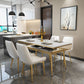 Modern 1/2/5/7 Pieces Dining Set Marble Dining Furniture Set /Separate Items 5 Pieces: White Table, 4 White Chairs Clearhalo 'Dining Room Sets' 'Dining Tables & Seating' 'dining_room_set' 'furn' 'furn_dining_room_set' 'Furniture' 'furniture_dining_room_set' 'Kitchen & Dining Furniture' 'kitchen&dining_furn' 'kitchen' 4346249