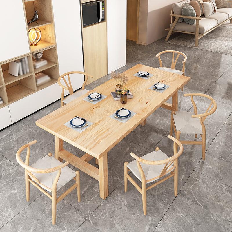 Modern 1/2/4/6 Pieces Dining Set Solid Wood Dining Furniture Set /Separate Items 6 Pieces: Table, 5 Grey Chairs Clearhalo 'Dining Room Sets' 'Dining Tables & Seating' 'dining_room_set' 'furn' 'furn_dining_room_set' 'Furniture' 'furniture_dining_room_set' 'Kitchen & Dining Furniture' 'kitchen&dining_furn' 'kitchen' 4346333