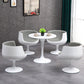 Modern Sintered Stone Dining Room Set 1/2/3/4/5 Pieces Dining Set /Separate Items 5 Pieces: Bright White Table, 4 Chairs Clearhalo 'Dining Room Sets' 'Dining Tables & Seating' 'dining_room_set' 'furn' 'furn_dining_room_set' 'Furniture' 'furniture_dining_room_set' 'Kitchen & Dining Furniture' 'kitchen&dining_furn' 'kitchen' 4346396