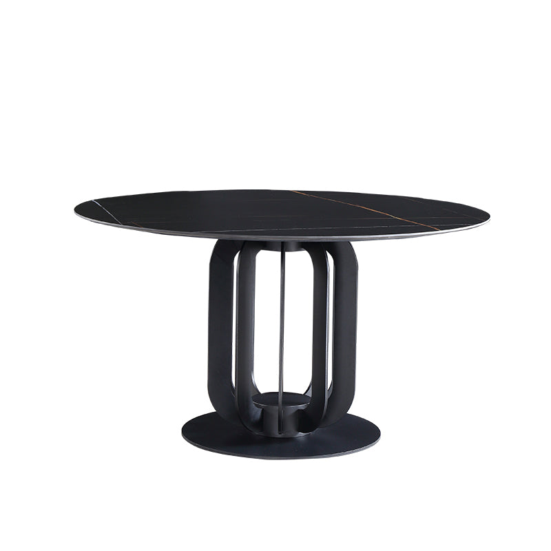 Modern 1/4/5/7 Pieces Dining Set Round Top Dining Furniture Set /Separate Items Black 47"L x 47"W Clearhalo 'Dining Room Sets' 'Dining Tables & Seating' 'dining_room_set' 'furn' 'furn_dining_room_set' 'Furniture' 'furniture_dining_room_set' 'Kitchen & Dining Furniture' 'kitchen&dining_furn' 'kitchen' 4346419