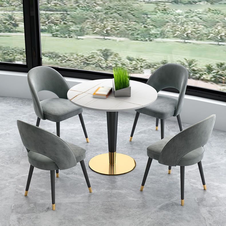 Modern Sintered Stone Dining Room Set 1/3/4/5 Pieces Dining Furniture Set /Separate Items 5 Pieces: Table, 4 Grey Chairs Clearhalo 'Dining Room Sets' 'Dining Tables & Seating' 'dining_room_set' 'furn' 'furn_dining_room_set' 'Furniture' 'furniture_dining_room_set' 'Kitchen & Dining Furniture' 'kitchen&dining_furn' 'kitchen' 4346437