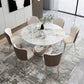 Modern Stone Dining Room Set 1/4/5/7 Pieces Dining Furniture Set /Separate Items 7 Pieces: White Table, 6 Chairs Clearhalo 'Dining Room Sets' 'Dining Tables & Seating' 'dining_room_set' 'furn' 'furn_dining_room_set' 'Furniture' 'furniture_dining_room_set' 'Kitchen & Dining Furniture' 'kitchen&dining_furn' 'kitchen' 4346497