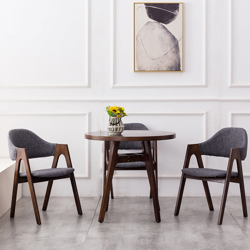 Modern 1/2/4/5 Pieces Dining Set Wood Dining Furniture Set /Separate Items 4 Pieces: Walnut Table, 3 Chairs Clearhalo 'Dining Room Sets' 'Dining Tables & Seating' 'dining_room_set' 'Furniture' 'furniture_dining_room_set' 'Kitchen & Dining Furniture' 'kitchen&dining_furn' 'kitchen' 4346517