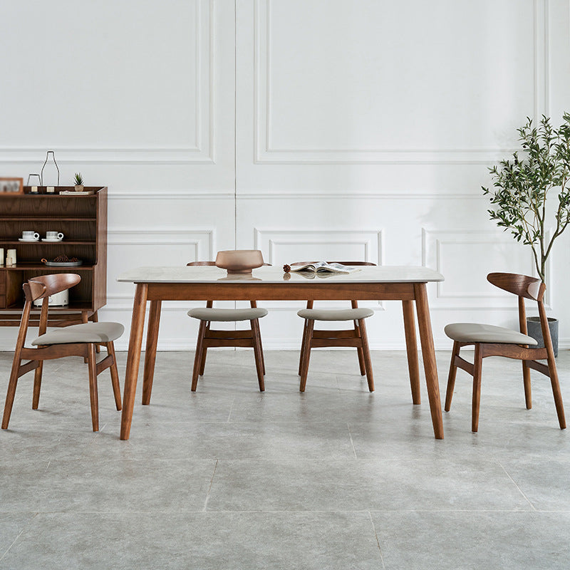 Modern Stone Dining Room Set 1/2/5/6 Pieces Dining Furniture Set /Separate Items 5 Pieces: Table, 4 Chairs Clearhalo 'Dining Room Sets' 'Dining Tables & Seating' 'dining_room_set' 'furn' 'furn_dining_room_set' 'Furniture' 'furniture_dining_room_set' 'Kitchen & Dining Furniture' 'kitchen&dining_furn' 'kitchen' 4346533