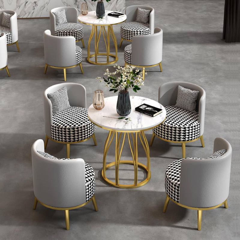 Glam 1/2/5 Pieces Metal Dining Set Dining Furniture Set /Separate Items Clearhalo 'Dining Room Sets' 'Dining Tables & Seating' 'dining_room_set' 'furn' 'furn_dining_room_set' 'Furniture' 'furniture_dining_room_set' 'Kitchen & Dining Furniture' 'kitchen&dining_furn' 'kitchen' 4346550
