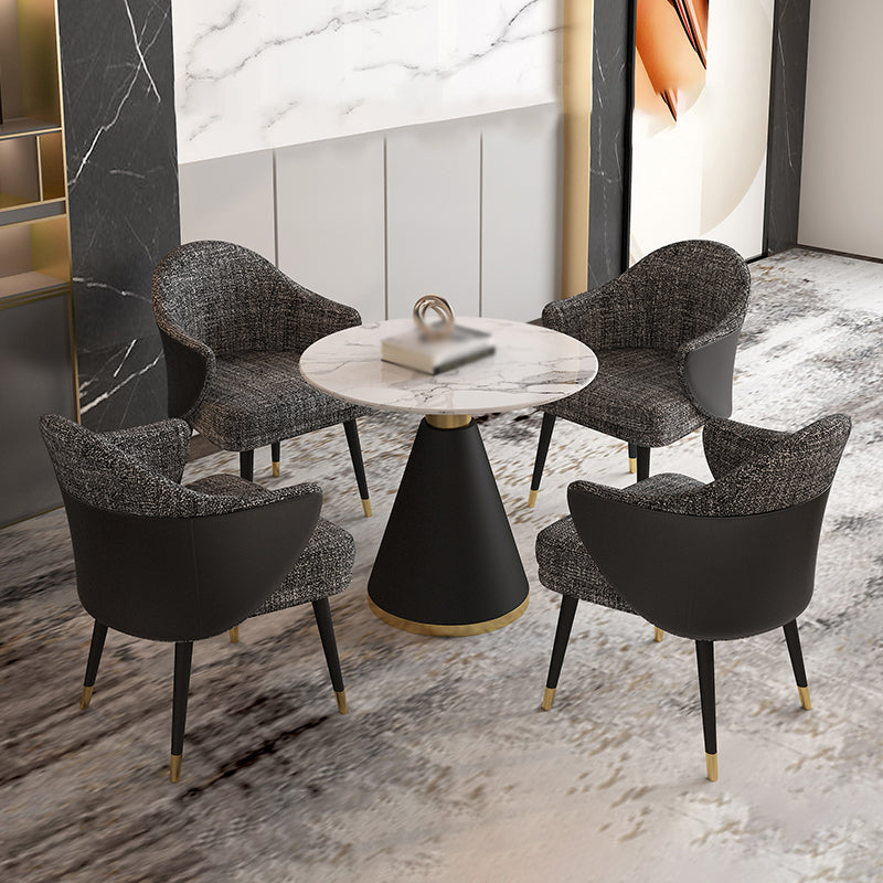 Modern Sintered Stone Dining Room Set 1/2/5 Pieces Dining Furniture Set /Separate Items 5 Pieces: Table, 4 Black Chairs Clearhalo 'Dining Room Sets' 'Dining Tables & Seating' 'dining_room_set' 'furn' 'furn_dining_room_set' 'Furniture' 'furniture_dining_room_set' 'Kitchen & Dining Furniture' 'kitchen&dining_furn' 'kitchen' 4346612