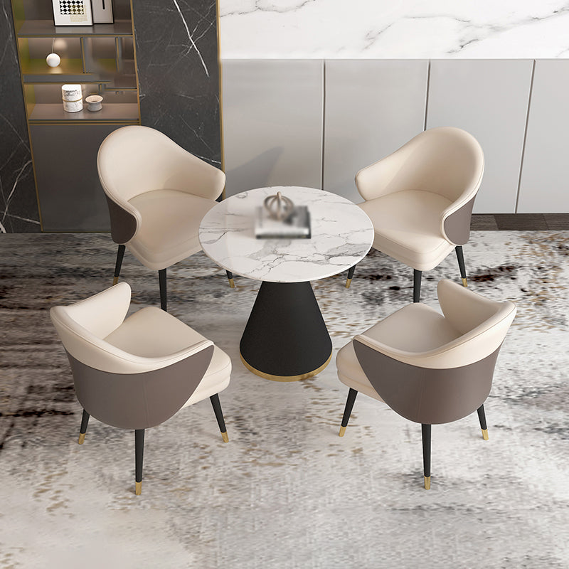 Modern Sintered Stone Dining Room Set 1/2/5 Pieces Dining Furniture Set /Separate Items 5 Pieces: Table, 4 Brown Chairs Clearhalo 'Dining Room Sets' 'Dining Tables & Seating' 'dining_room_set' 'furn' 'furn_dining_room_set' 'Furniture' 'furniture_dining_room_set' 'Kitchen & Dining Furniture' 'kitchen&dining_furn' 'kitchen' 4346613