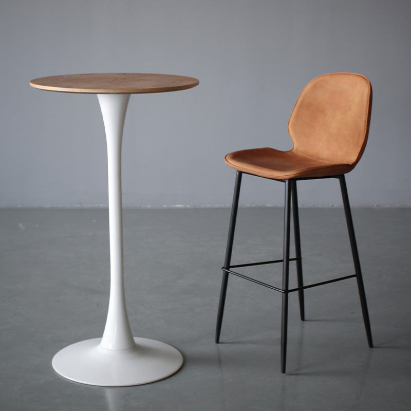 Contemporary Faux Fur Bar Stool Footrest Indoor Iron Legs Counter & Bar Stool Clearhalo 'Bar Furniture' 'Bar Stools' 'bar_stools' 'furn' 'furn_bar_stools' 'furniture_bar_stools' 'Kitchen & Dining Furniture' 'kitchen&dining_furn' 'kitchen' 'kitchen_furn' Furniture' 4346660