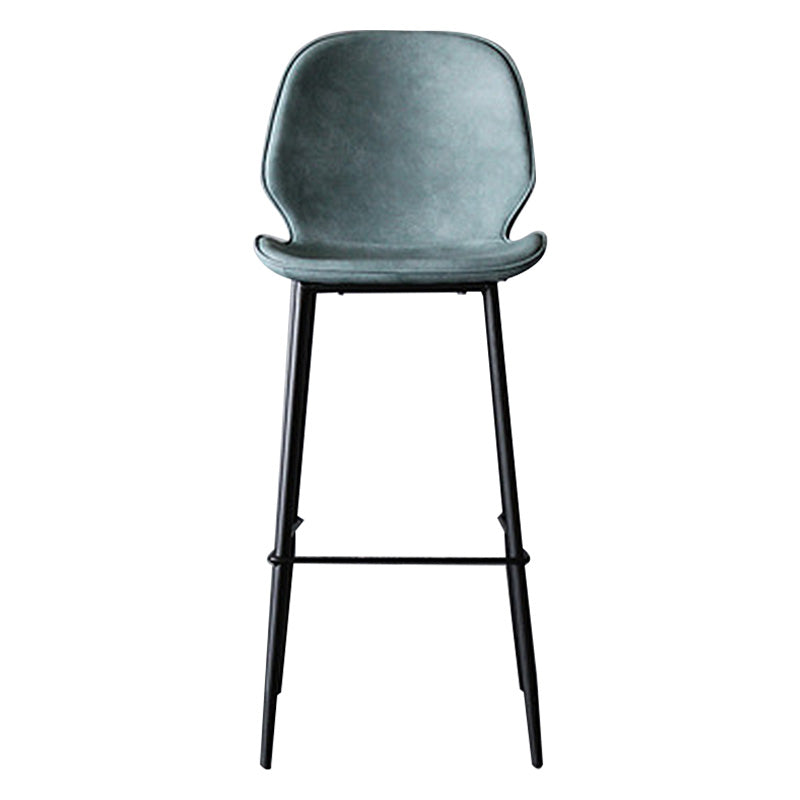 Contemporary Faux Fur Bar Stool Footrest Indoor Iron Legs Counter & Bar Stool Ocean Blue 1 Piece Clearhalo 'Bar Furniture' 'Bar Stools' 'bar_stools' 'furn' 'furn_bar_stools' 'furniture_bar_stools' 'Kitchen & Dining Furniture' 'kitchen&dining_furn' 'kitchen' 'kitchen_furn' Furniture' 4346662