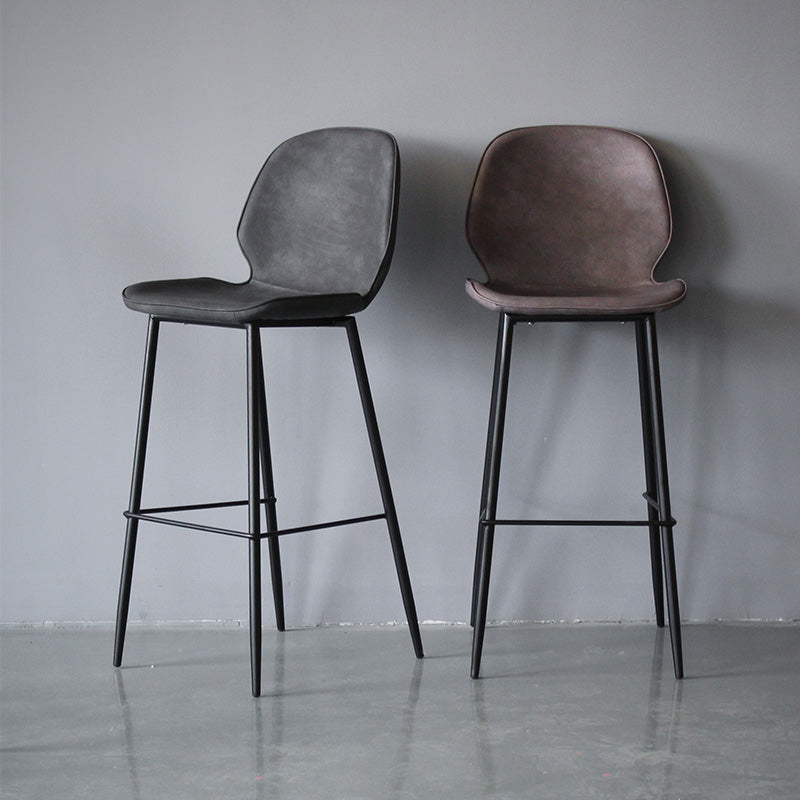 Contemporary Faux Fur Bar Stool Footrest Indoor Iron Legs Counter & Bar Stool Clearhalo 'Bar Furniture' 'Bar Stools' 'bar_stools' 'furn' 'furn_bar_stools' 'furniture_bar_stools' 'Kitchen & Dining Furniture' 'kitchen&dining_furn' 'kitchen' 'kitchen_furn' Furniture' 4346664