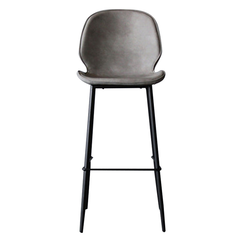 Contemporary Faux Fur Bar Stool Footrest Indoor Iron Legs Counter & Bar Stool Light Gray 1 Piece Clearhalo 'Bar Furniture' 'Bar Stools' 'bar_stools' 'furn' 'furn_bar_stools' 'furniture_bar_stools' 'Kitchen & Dining Furniture' 'kitchen&dining_furn' 'kitchen' 'kitchen_furn' Furniture' 4346665