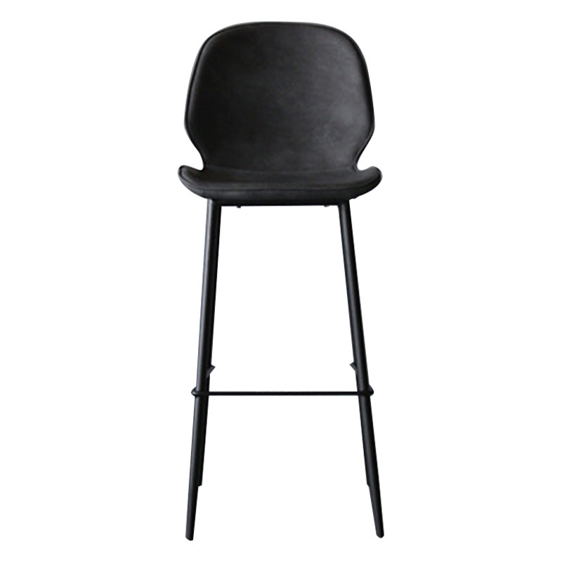 Contemporary Faux Fur Bar Stool Footrest Indoor Iron Legs Counter & Bar Stool Dark Gray 1 Piece Clearhalo 'Bar Furniture' 'Bar Stools' 'bar_stools' 'furn' 'furn_bar_stools' 'furniture_bar_stools' 'Kitchen & Dining Furniture' 'kitchen&dining_furn' 'kitchen' 'kitchen_furn' Furniture' 4346666