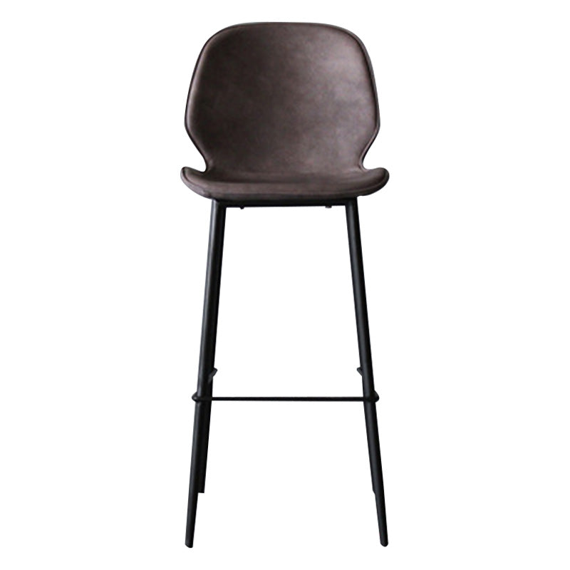 Contemporary Faux Fur Bar Stool Footrest Indoor Iron Legs Counter & Bar Stool Dark Brown 1 Piece Clearhalo 'Bar Furniture' 'Bar Stools' 'bar_stools' 'furn' 'furn_bar_stools' 'furniture_bar_stools' 'Kitchen & Dining Furniture' 'kitchen&dining_furn' 'kitchen' 'kitchen_furn' Furniture' 4346668