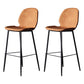 Contemporary Faux Fur Bar Stool Footrest Indoor Iron Legs Counter & Bar Stool Orange 2 Piece Set Clearhalo 'Bar Furniture' 'Bar Stools' 'bar_stools' 'furn' 'furn_bar_stools' 'furniture_bar_stools' 'Kitchen & Dining Furniture' 'kitchen&dining_furn' 'kitchen' 'kitchen_furn' Furniture' 4346670