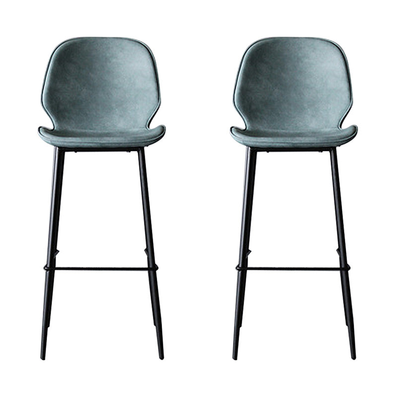 Contemporary Faux Fur Bar Stool Footrest Indoor Iron Legs Counter & Bar Stool Ocean Blue 2 Piece Set Clearhalo 'Bar Furniture' 'Bar Stools' 'bar_stools' 'furn' 'furn_bar_stools' 'furniture_bar_stools' 'Kitchen & Dining Furniture' 'kitchen&dining_furn' 'kitchen' 'kitchen_furn' Furniture' 4346673