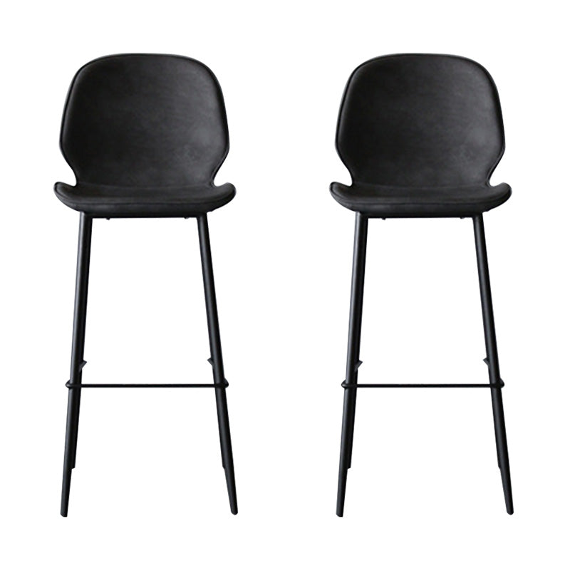 Contemporary Faux Fur Bar Stool Footrest Indoor Iron Legs Counter & Bar Stool Dark Gray 2 Piece Set Clearhalo 'Bar Furniture' 'Bar Stools' 'bar_stools' 'furn' 'furn_bar_stools' 'furniture_bar_stools' 'Kitchen & Dining Furniture' 'kitchen&dining_furn' 'kitchen' 'kitchen_furn' Furniture' 4346676