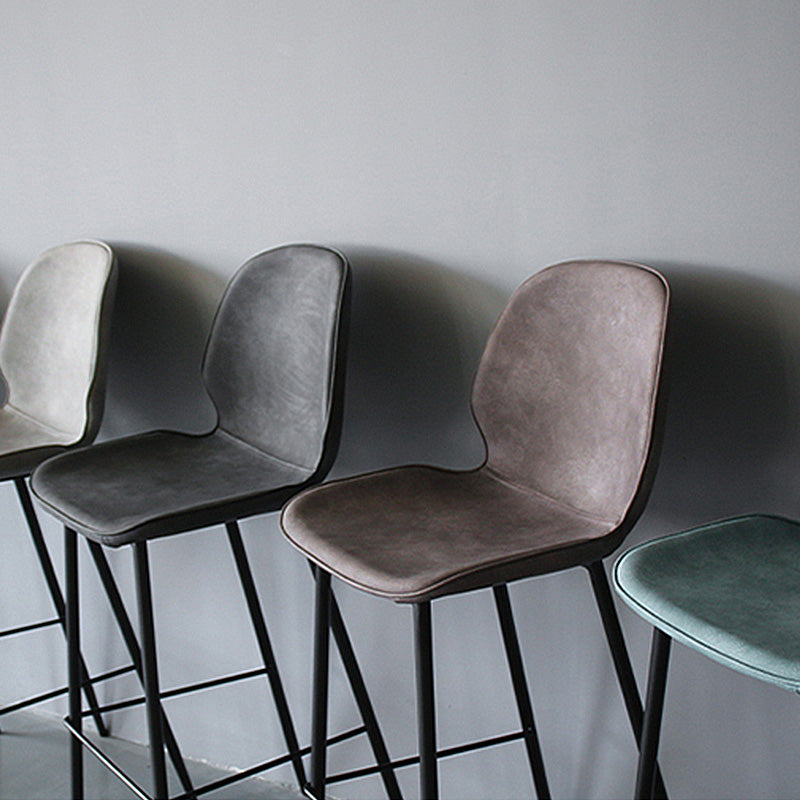 Contemporary Faux Fur Bar Stool Footrest Indoor Iron Legs Counter & Bar Stool Clearhalo 'Bar Furniture' 'Bar Stools' 'bar_stools' 'furn' 'furn_bar_stools' 'furniture_bar_stools' 'Kitchen & Dining Furniture' 'kitchen&dining_furn' 'kitchen' 'kitchen_furn' Furniture' 4346677