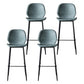 Contemporary Faux Fur Bar Stool Footrest Indoor Iron Legs Counter & Bar Stool Ocean Blue 4 Piece Set Clearhalo 'Bar Furniture' 'Bar Stools' 'bar_stools' 'furn' 'furn_bar_stools' 'furniture_bar_stools' 'Kitchen & Dining Furniture' 'kitchen&dining_furn' 'kitchen' 'kitchen_furn' Furniture' 4346682
