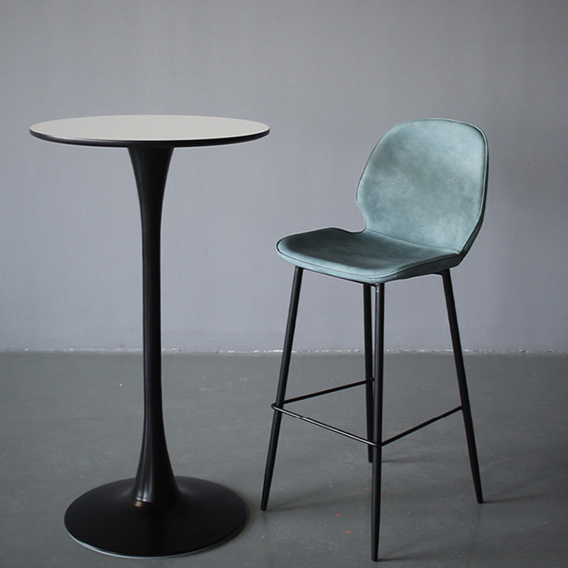 Contemporary Faux Fur Bar Stool Footrest Indoor Iron Legs Counter & Bar Stool Clearhalo 'Bar Furniture' 'Bar Stools' 'bar_stools' 'furn' 'furn_bar_stools' 'furniture_bar_stools' 'Kitchen & Dining Furniture' 'kitchen&dining_furn' 'kitchen' 'kitchen_furn' Furniture' 4346683