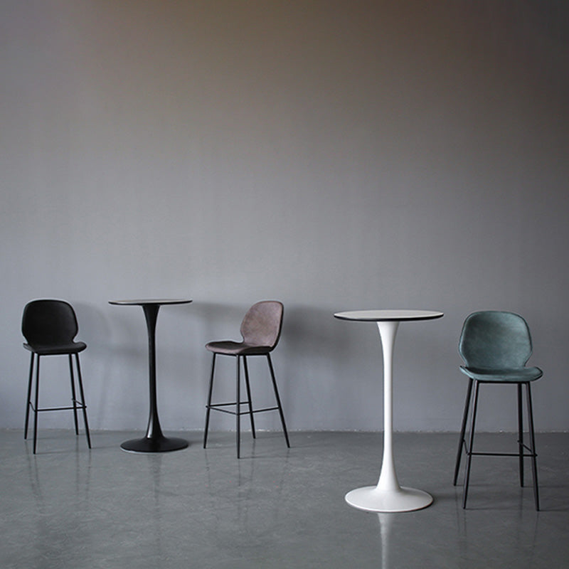 Contemporary Faux Fur Bar Stool Footrest Indoor Iron Legs Counter & Bar Stool Clearhalo 'Bar Furniture' 'Bar Stools' 'bar_stools' 'furn' 'furn_bar_stools' 'furniture_bar_stools' 'Kitchen & Dining Furniture' 'kitchen&dining_furn' 'kitchen' 'kitchen_furn' Furniture' 4346685