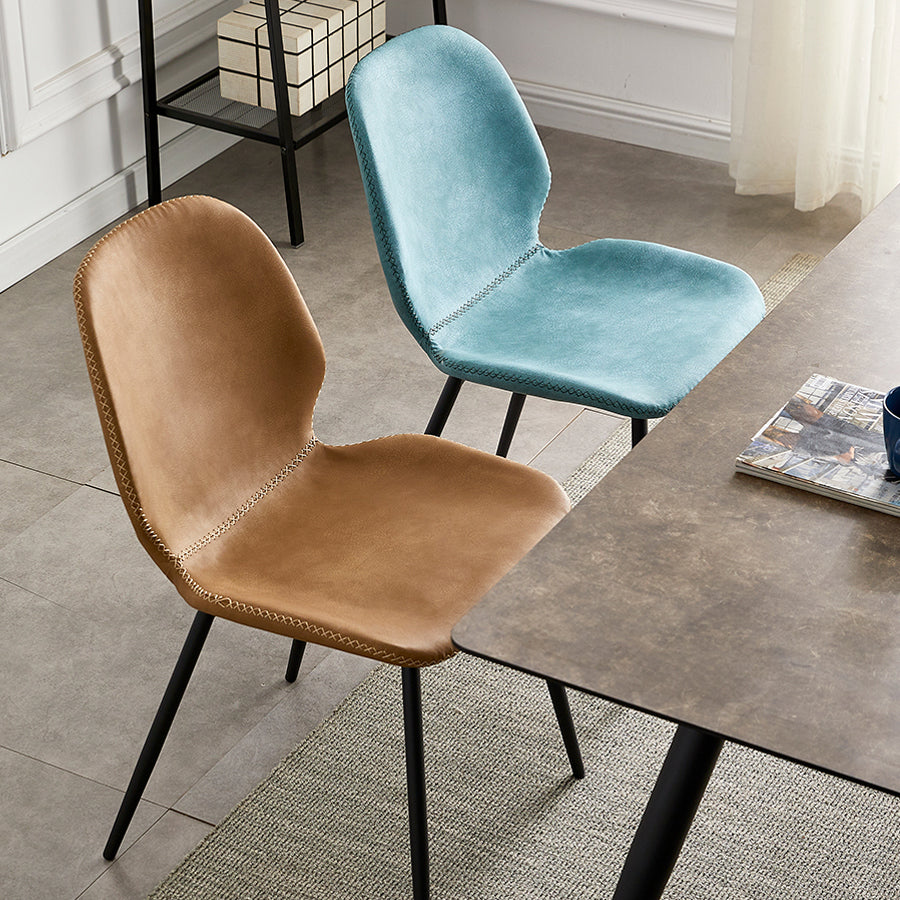 Industrial Design Armless Solid Back Chairs Leather Dining Chairs for Kitchen Clearhalo ' kitchen&dining_furn' 'Dining Chairs' 'Dining Tables & Seating' 'dining_chair' 'furn' 'furn_dining_chair' 'Furniture' 'furniture_dining_chair' 'Kitchen & Dining Furniture' 'kitchen' 4347056