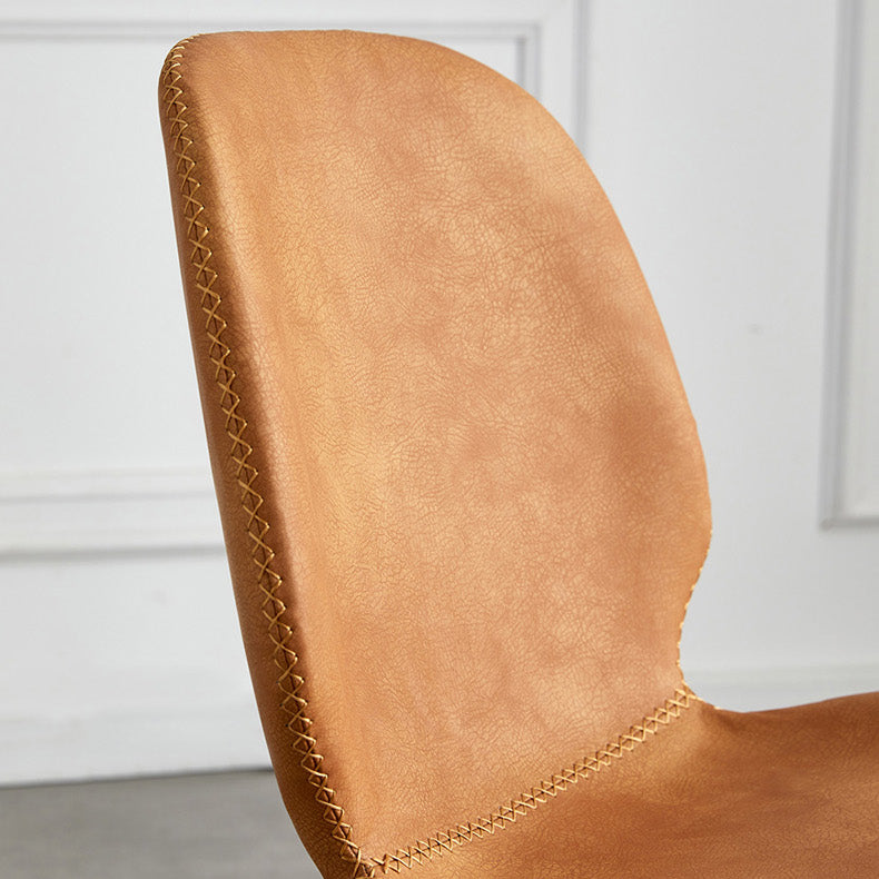 Industrial Design Armless Solid Back Chairs Leather Dining Chairs for Kitchen Clearhalo ' kitchen&dining_furn' 'Dining Chairs' 'Dining Tables & Seating' 'dining_chair' 'furn' 'furn_dining_chair' 'Furniture' 'furniture_dining_chair' 'Kitchen & Dining Furniture' 'kitchen' 4347066