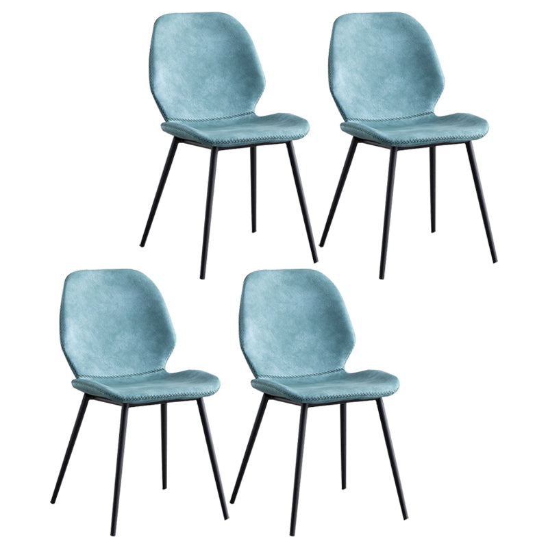 Industrial Design Armless Solid Back Chairs Leather Dining Chairs for Kitchen Blue 4 Piece Set Clearhalo ' kitchen&dining_furn' 'Dining Chairs' 'Dining Tables & Seating' 'dining_chair' 'furn' 'furn_dining_chair' 'Furniture' 'furniture_dining_chair' 'Kitchen & Dining Furniture' 'kitchen' 4347083