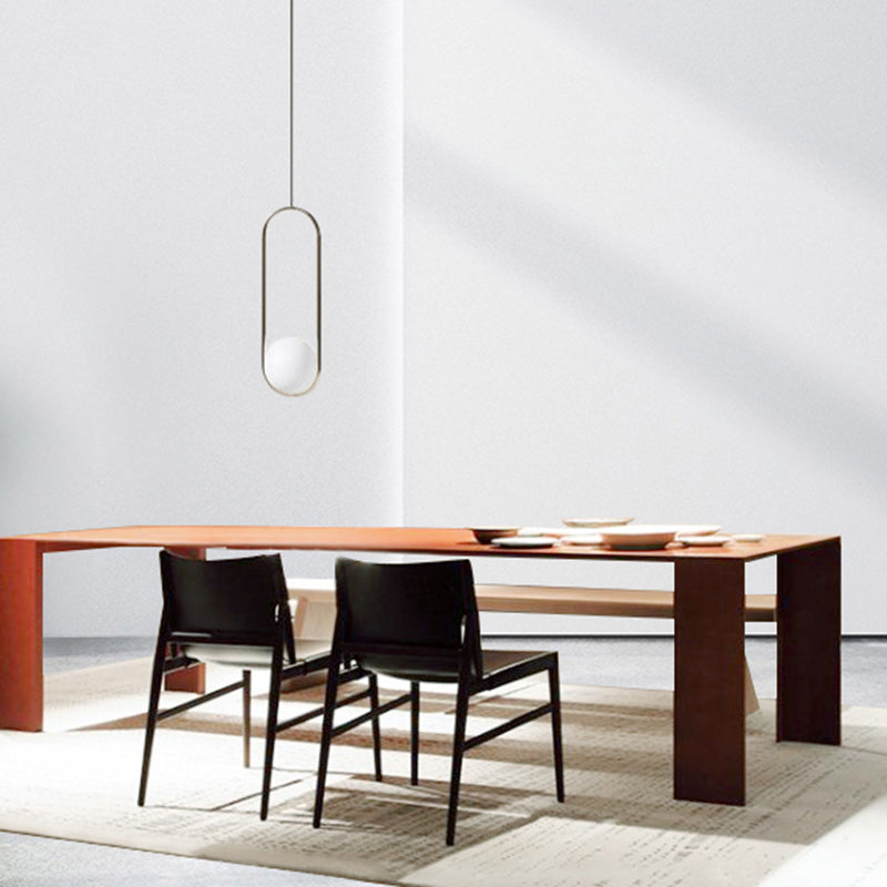 Designer Style Restaurant Solid Back Side Chair Leather Brown Dining Chair Clearhalo ' kitchen&dining_furn' 'Dining Chairs' 'Dining Tables & Seating' 'dining_chair' 'furn' 'furn_dining_chair' 'Furniture' 'furniture_dining_chair' 'Kitchen & Dining Furniture' 'kitchen' 4347102