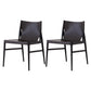 Designer Style Restaurant Solid Back Side Chair Leather Brown Dining Chair Black 2 Piece Set Clearhalo ' kitchen&dining_furn' 'Dining Chairs' 'Dining Tables & Seating' 'dining_chair' 'furn' 'furn_dining_chair' 'Furniture' 'furniture_dining_chair' 'Kitchen & Dining Furniture' 'kitchen' 4347105