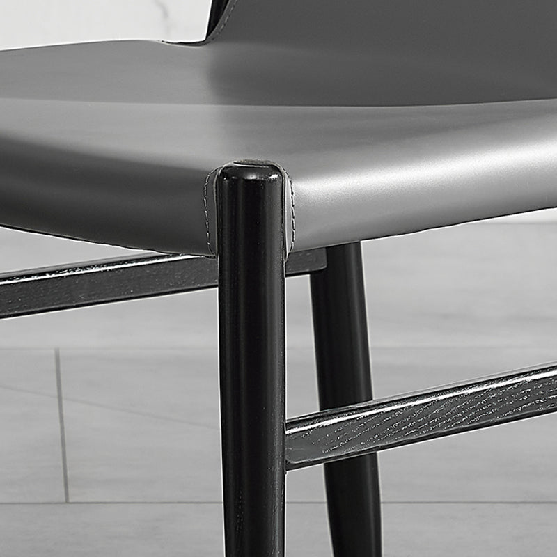 Designer Style Restaurant Solid Back Side Chair Leather Brown Dining Chair Clearhalo ' kitchen&dining_furn' 'Dining Chairs' 'Dining Tables & Seating' 'dining_chair' 'furn' 'furn_dining_chair' 'Furniture' 'furniture_dining_chair' 'Kitchen & Dining Furniture' 'kitchen' 4347108