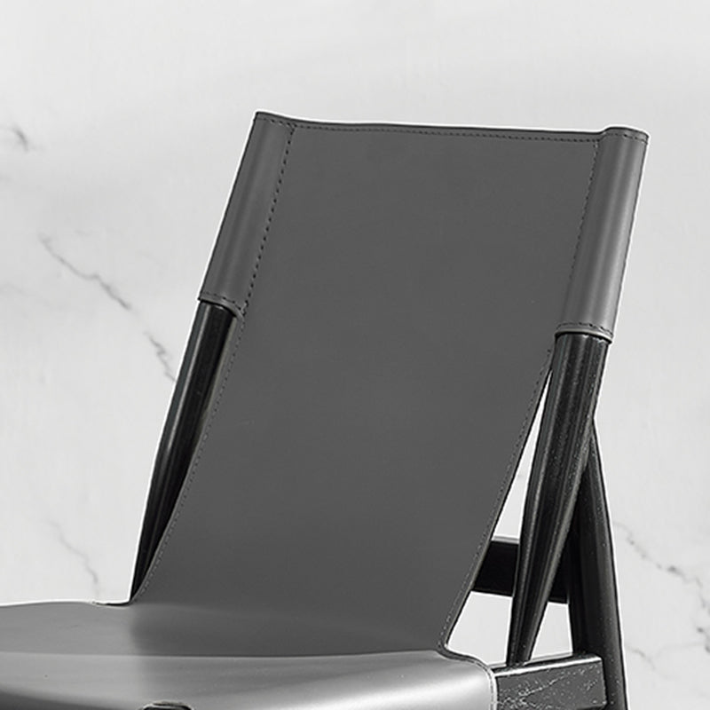 Designer Style Restaurant Solid Back Side Chair Leather Brown Dining Chair Clearhalo ' kitchen&dining_furn' 'Dining Chairs' 'Dining Tables & Seating' 'dining_chair' 'furn' 'furn_dining_chair' 'Furniture' 'furniture_dining_chair' 'Kitchen & Dining Furniture' 'kitchen' 4347110